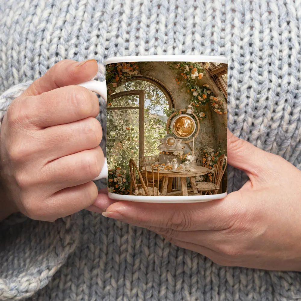 Floral Arch Cottage Garden Room Interior – Mugs