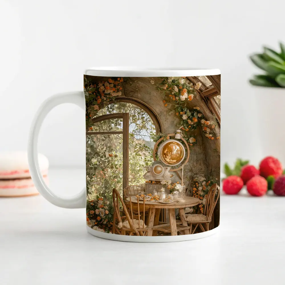 Floral Arch Cottage Garden Room Interior – Mugs