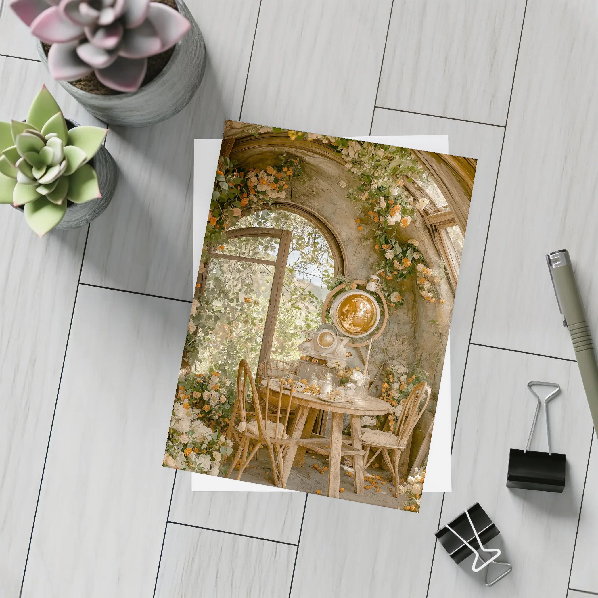 Floral Arch Cottage Garden Room Interior – Postcards