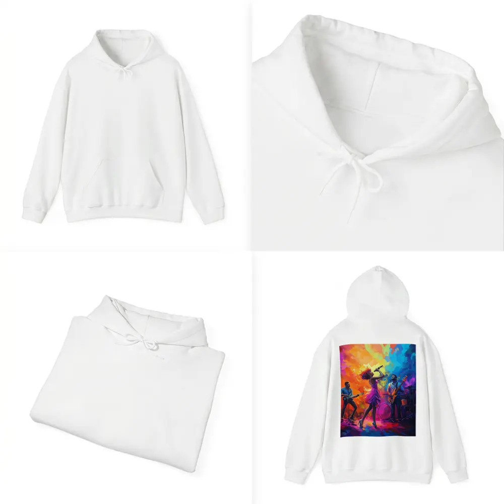 Live Band Singer Oil Paint Colorful Art – Hoodies