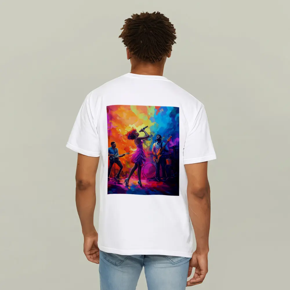 Live Band Singer Oil Paint Colorful Art – T-Shirts