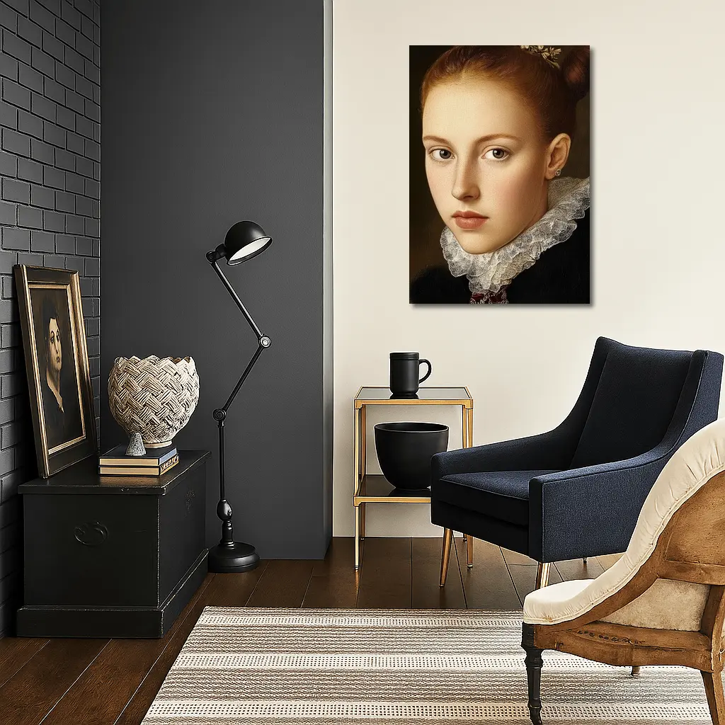 Renaissance Portrait Young Girl Lace Collar – Wall Art
