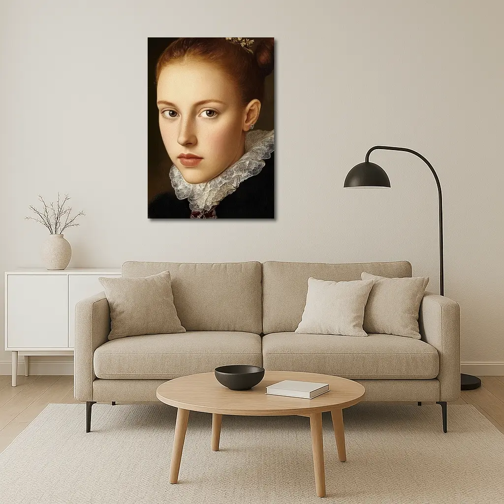 Renaissance Portrait Young Girl Lace Collar – Wall Art