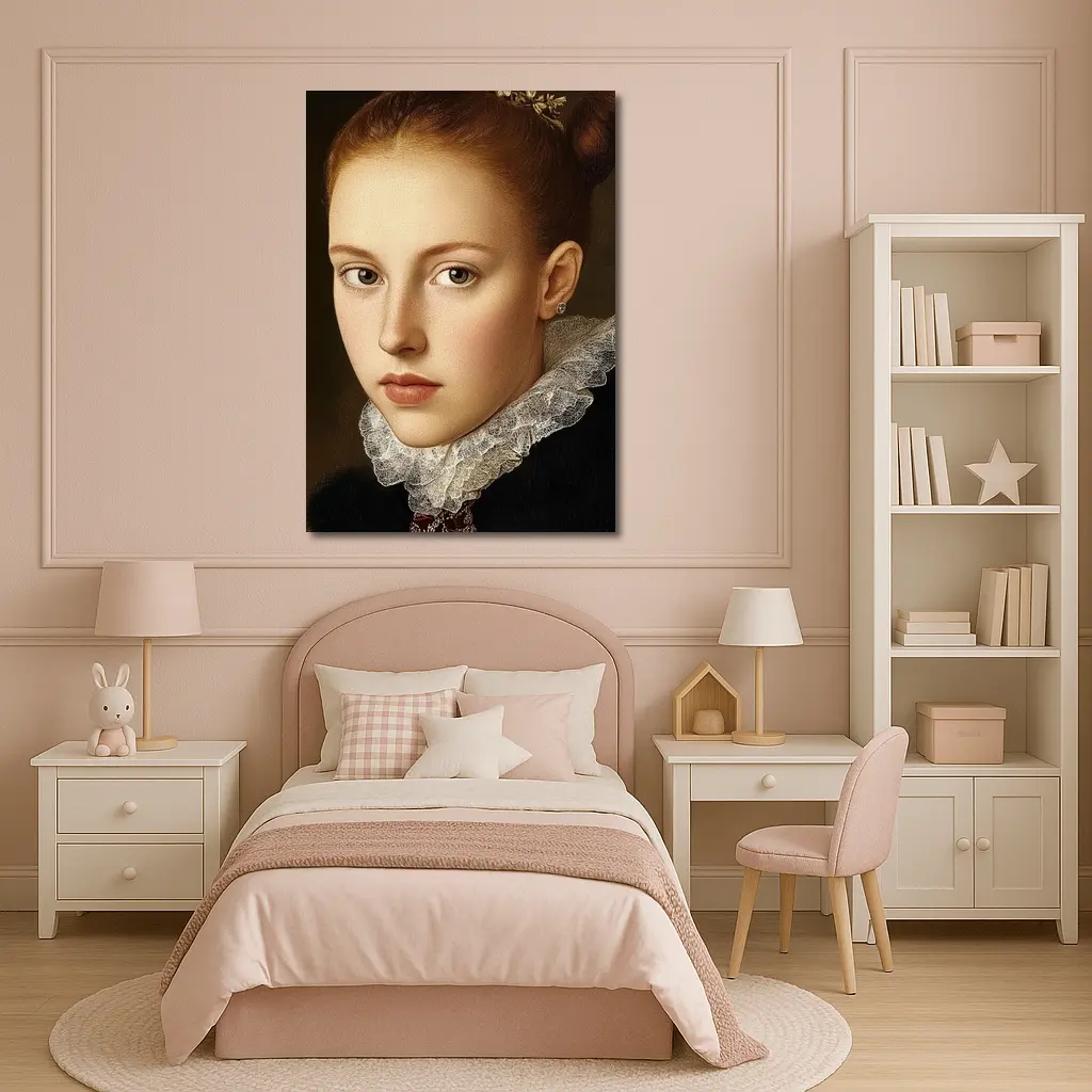 Renaissance Portrait Young Girl Lace Collar – Wall Art