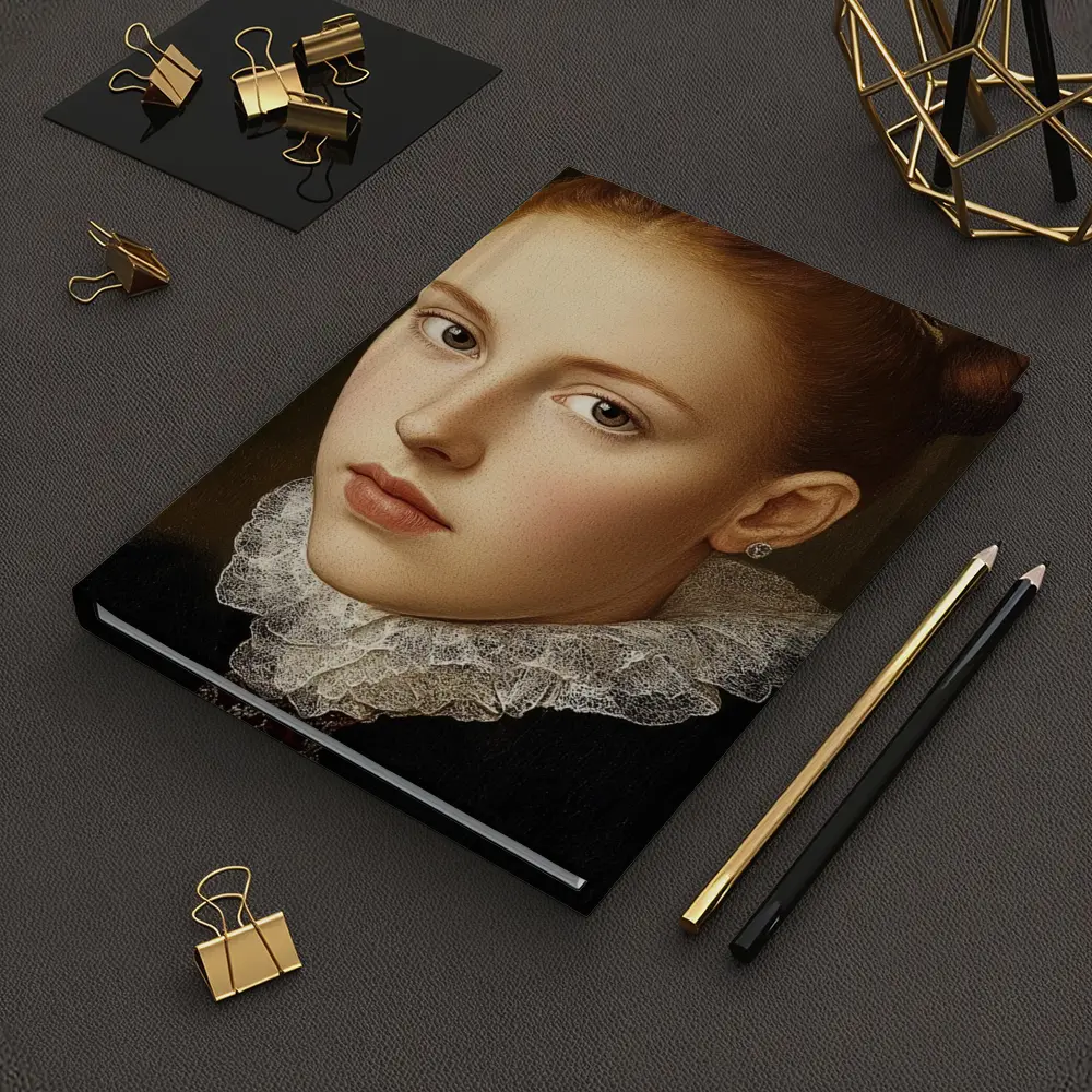Renaissance Portrait Young Girl Lace Collar – Notebooks