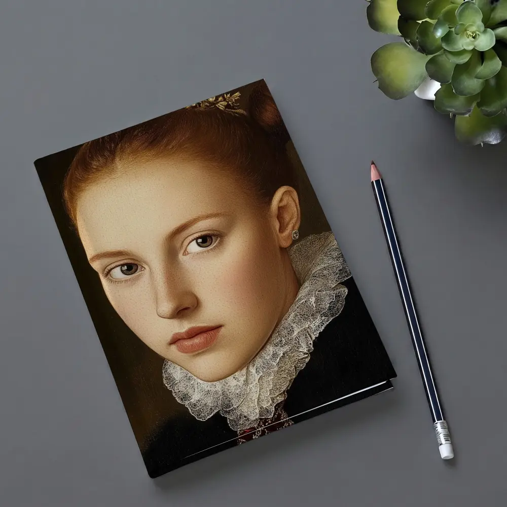 Renaissance Portrait Young Girl Lace Collar – Notebooks