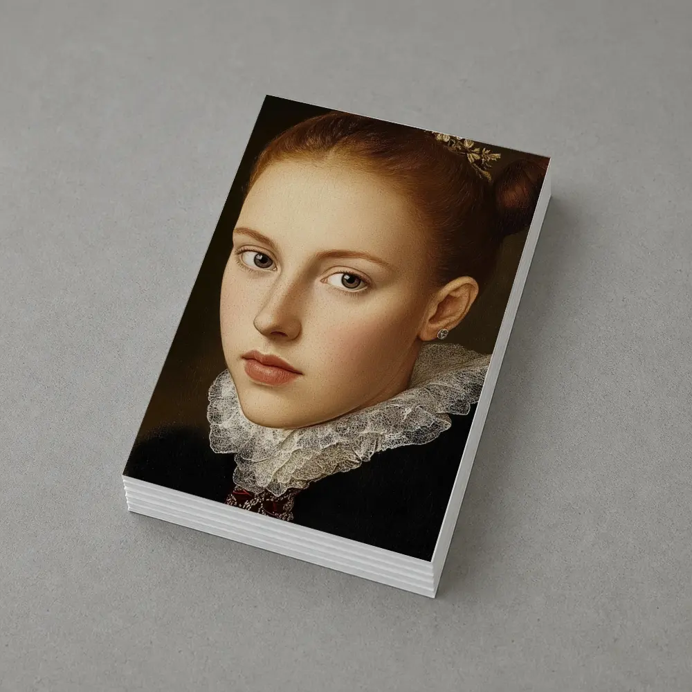 Renaissance Portrait Young Girl Lace Collar – Postcards