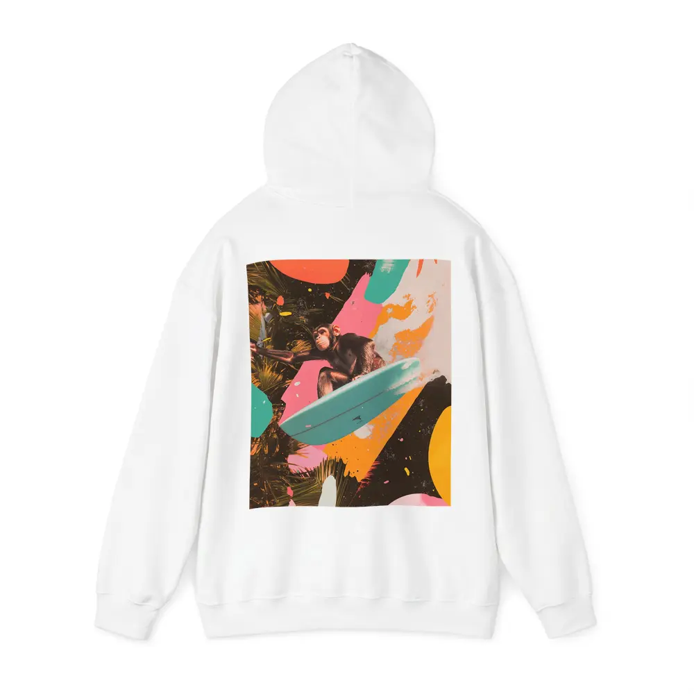 Chimpanzee Surfing Colorful Pop Art Collage – Hoodies