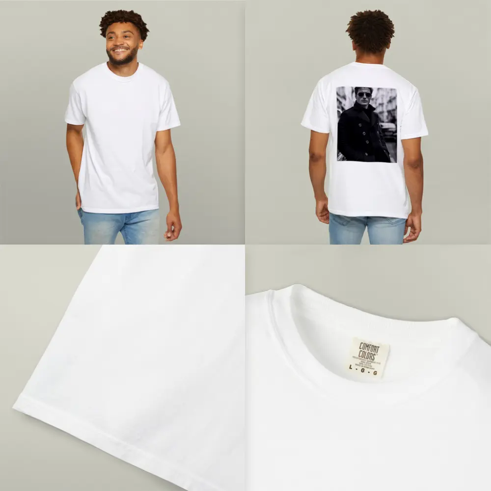 Stylish Man Black Coat City Street – T-Shirts
