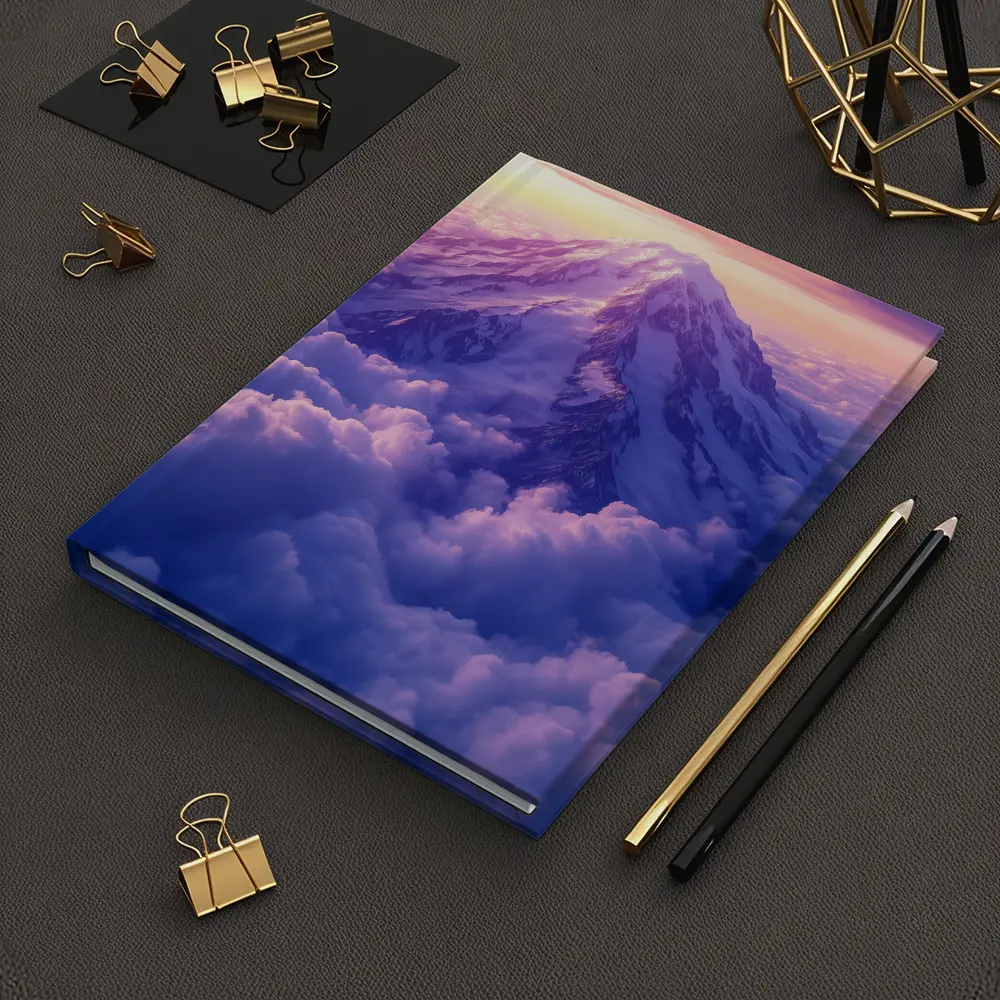 Snow Mountain Peak Rising Above Purple Clouds – Notebooks