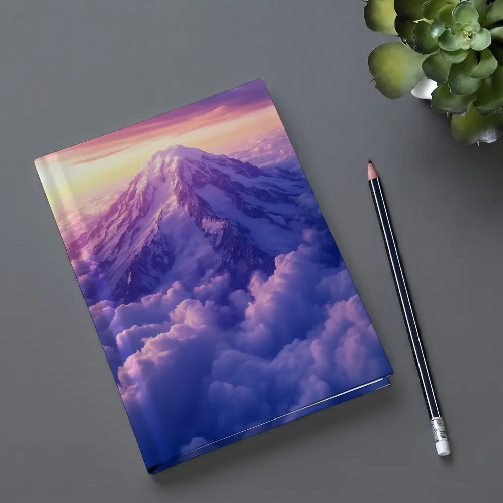 Snow Mountain Peak Rising Above Purple Clouds – Notebooks