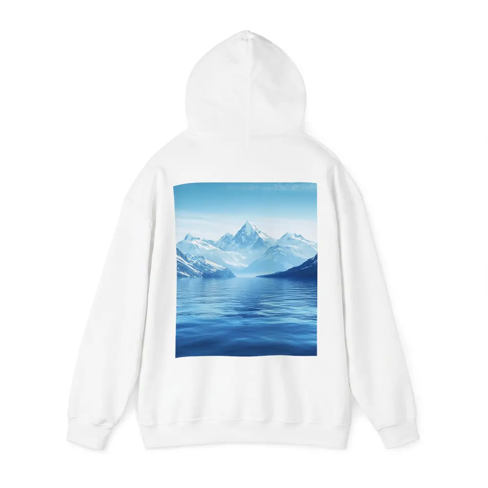 Snow Capped Mountains Over Blue Lake – Hoodies