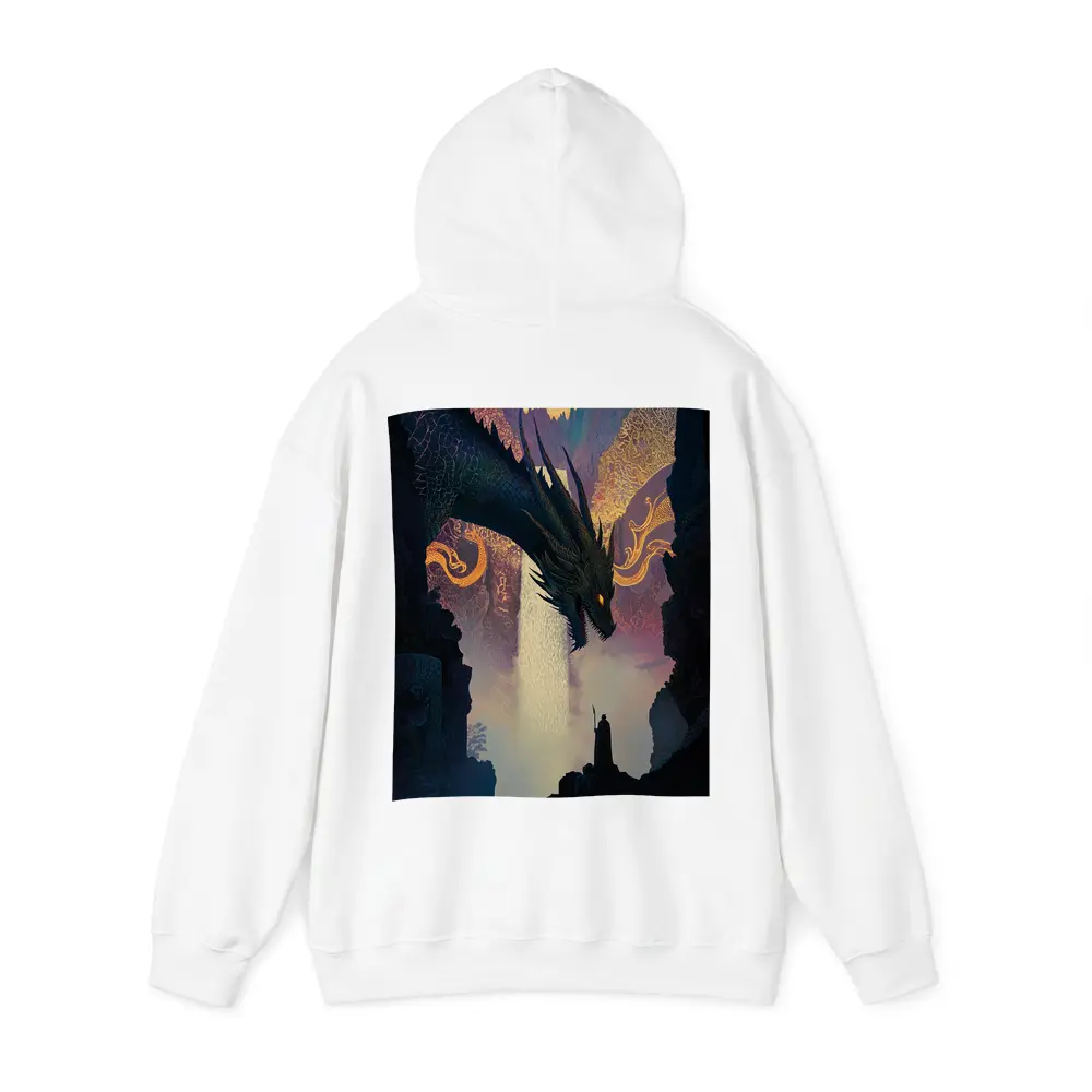 Dark Dragon Confronting Lone Wizard Fantasy Art – Hoodies