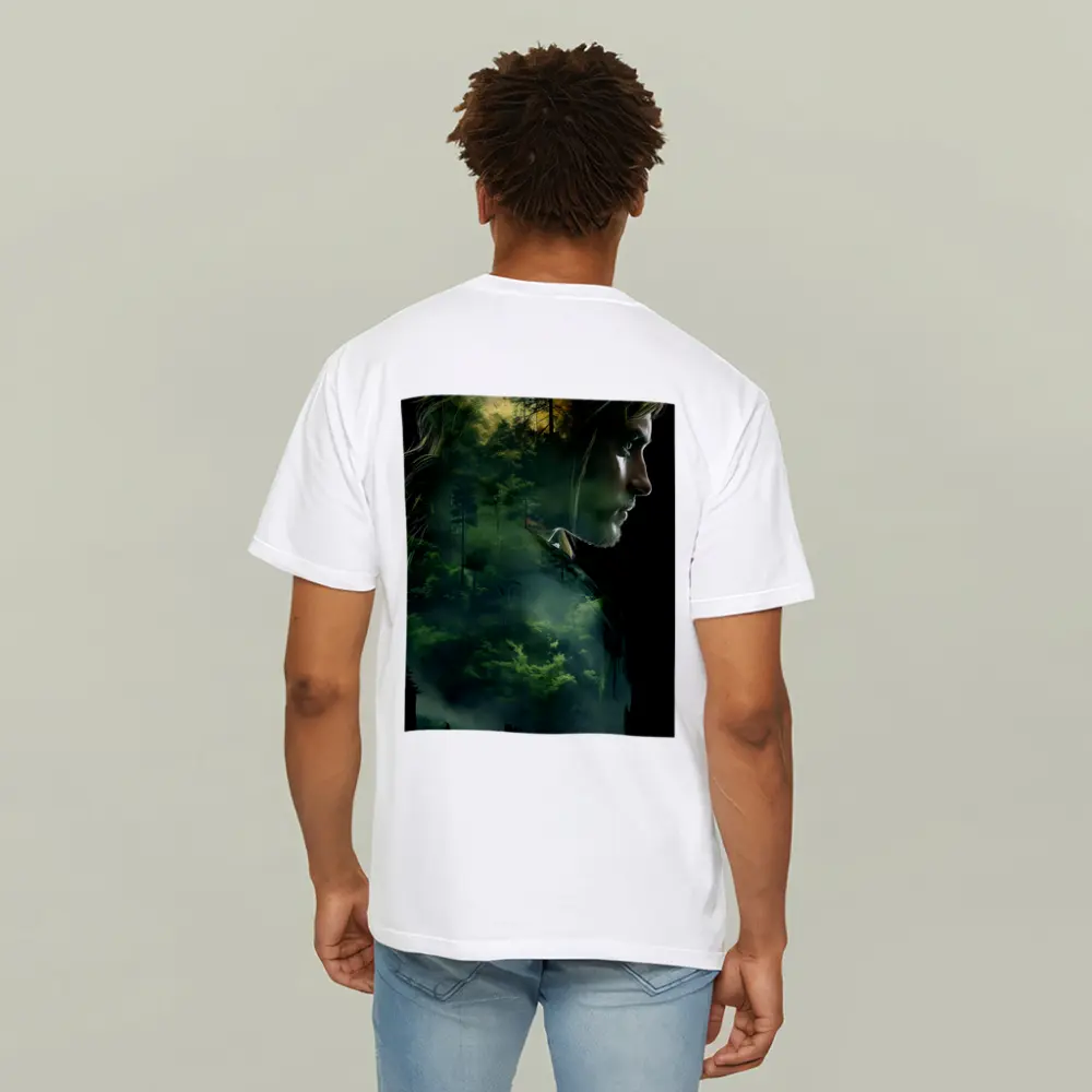 Woman Face Double Exposure Forest Nature – T-Shirts