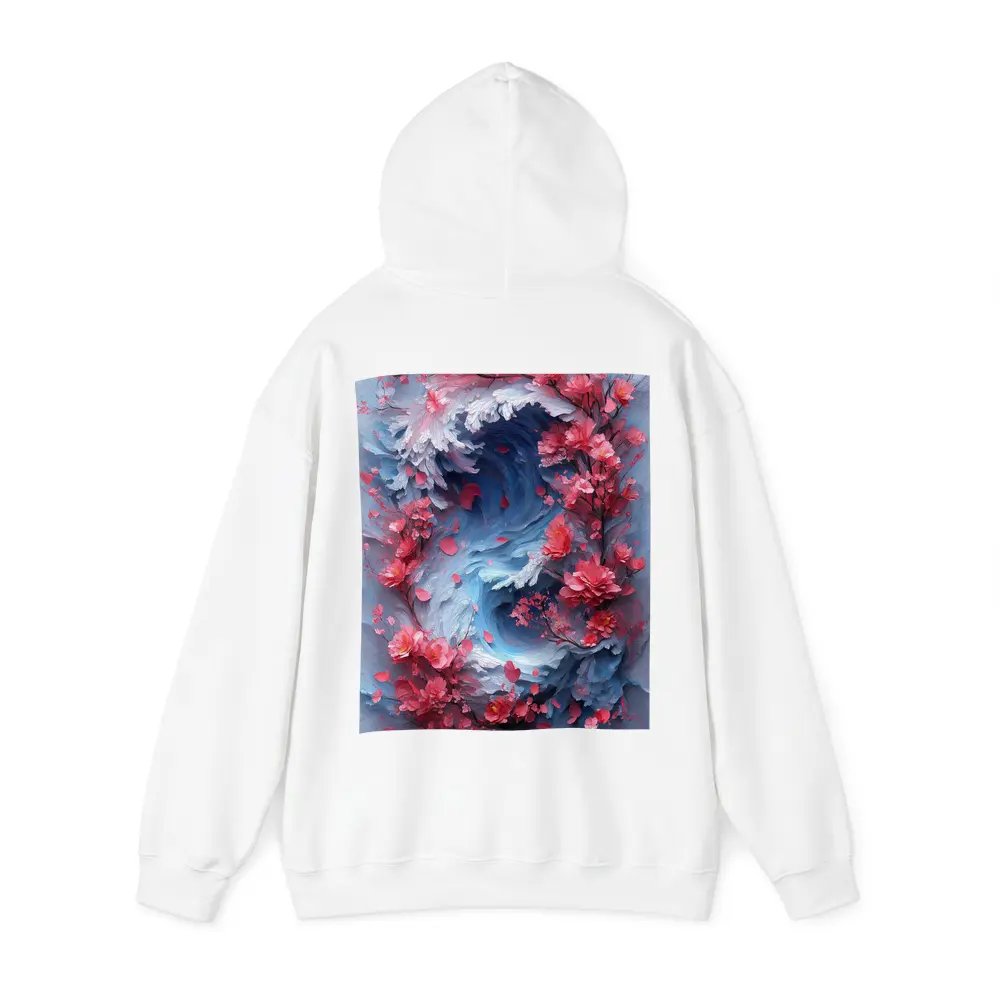 Cherry Blossoms Swirling Ocean Wave Art – Hoodies