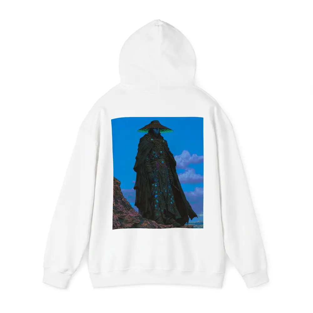 Dark Fantasy Sorcerer Standing On Rocky Cliffs – Hoodies