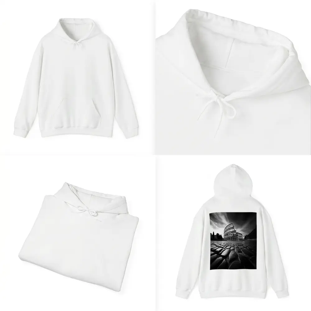 Colosseum Rome Black White Dramatic Sky – Hoodies