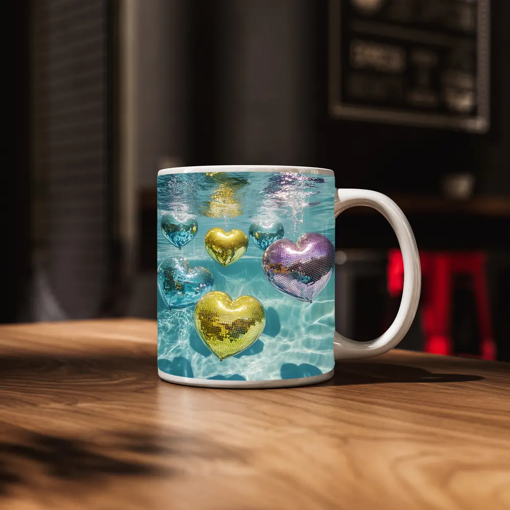 Disco Ball Hearts Floating Underwater Pool – Mugs