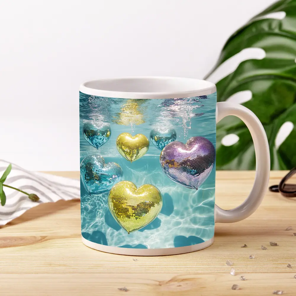 Disco Ball Hearts Floating Underwater Pool – Mugs