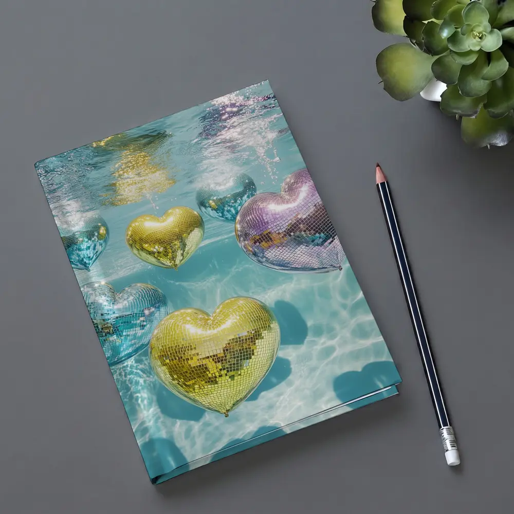 Disco Ball Hearts Floating Underwater Pool – Notebooks