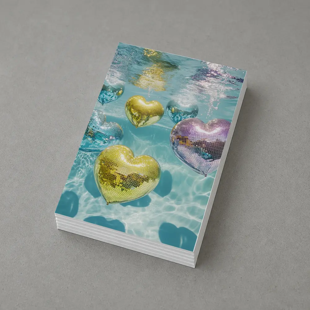 Disco Ball Hearts Floating Underwater Pool – Postcards