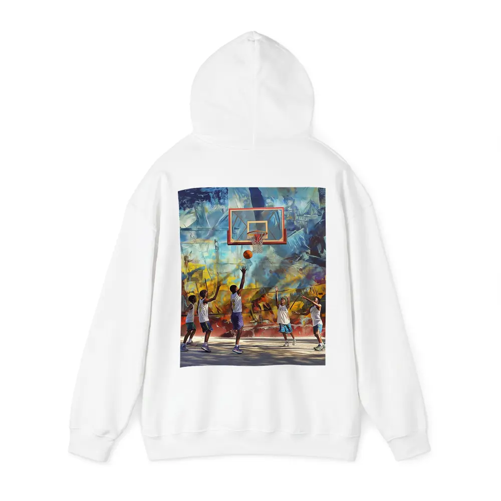 Kids Playing Basketball Urban Mural Wall – Hoodies
