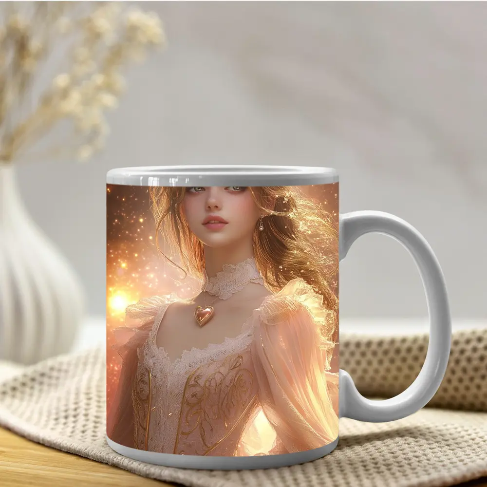 Fantasy Girl Golden Stars Dreamy Pink Gown – Mugs