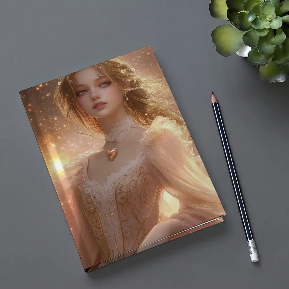 Fantasy Girl Golden Stars Dreamy Pink Gown – Notebooks