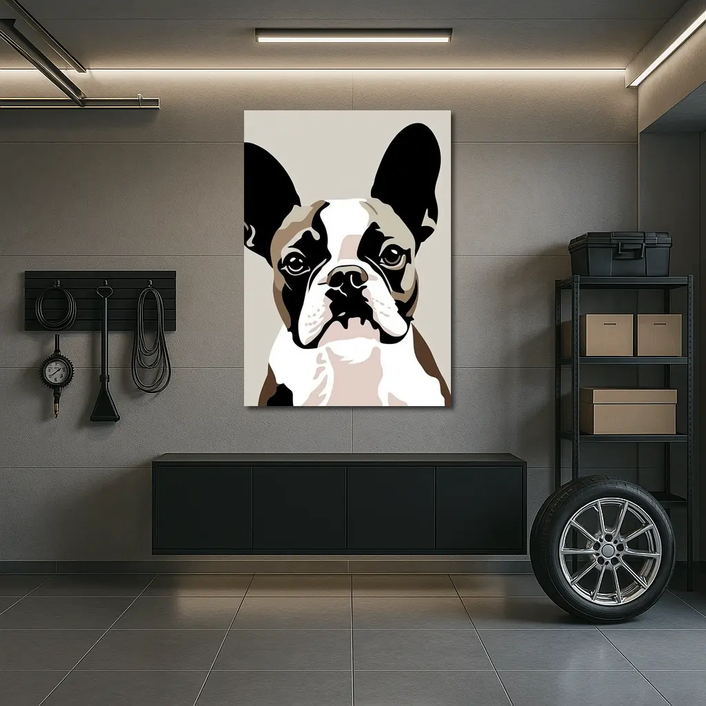 French Bulldog Pop Art Beige Background – Wall Art