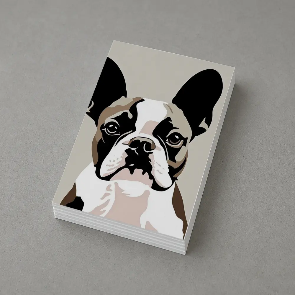 French Bulldog Pop Art Beige Background – Postcards