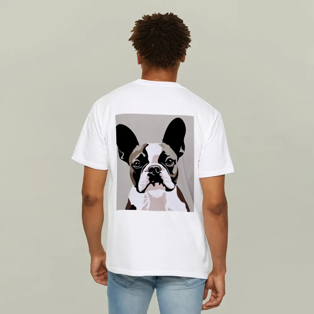 French Bulldog Pop Art Beige Background – T-Shirts
