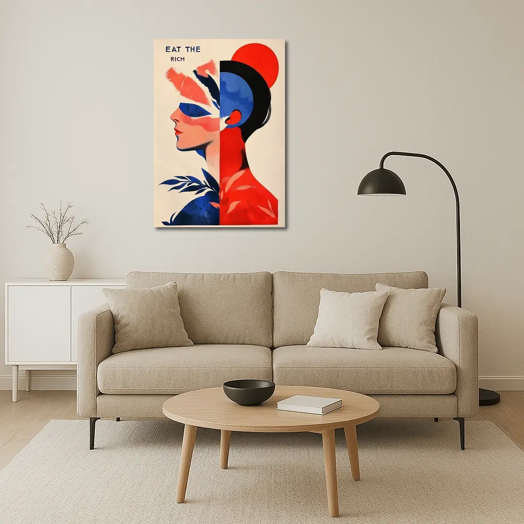 Eat The Rich Woman Political Art Deco – Wall Art