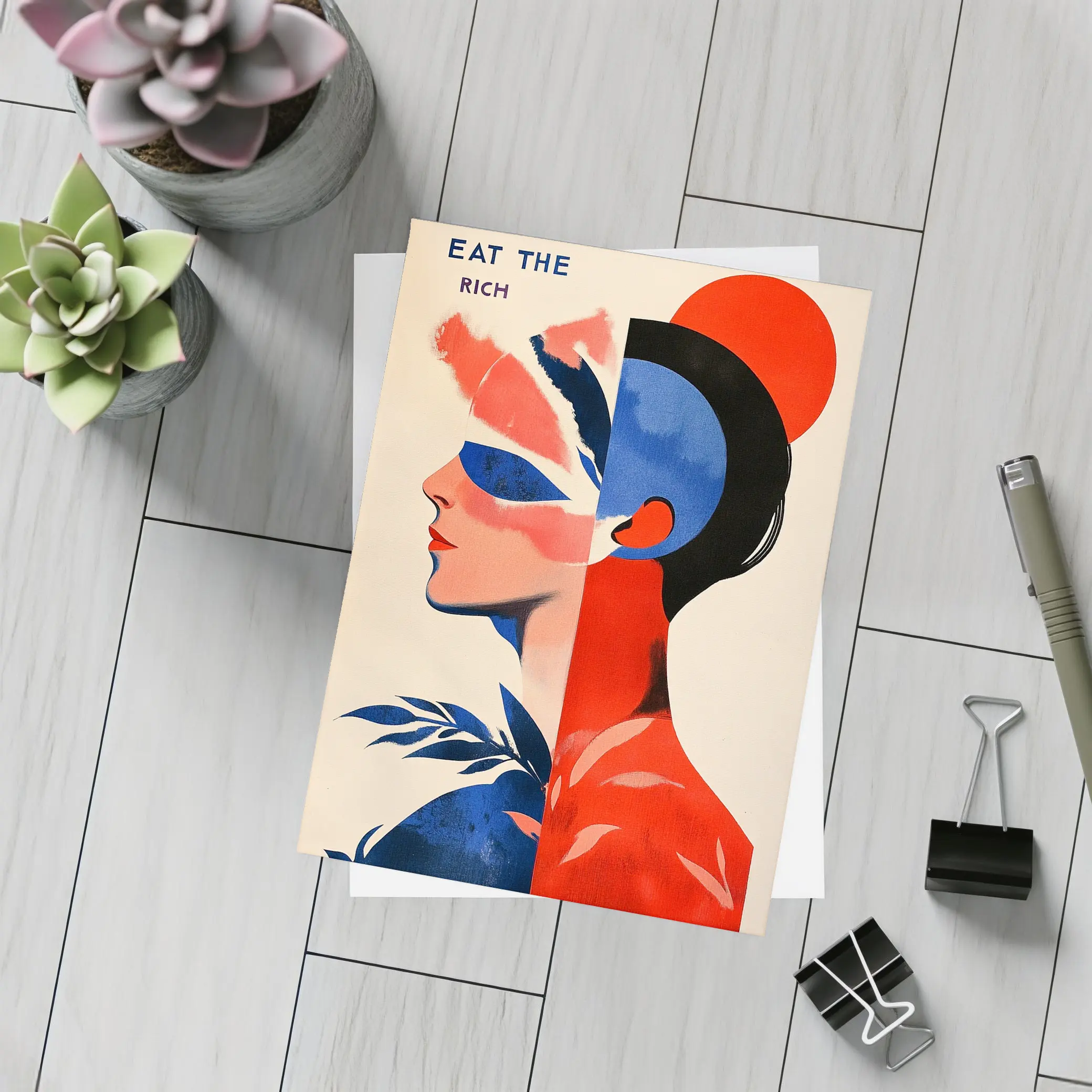 Eat The Rich Woman Political Art Deco – Postcards