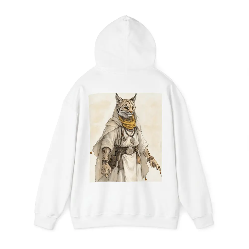 Lynx Warrior Fantasy Art Beige Background – Hoodies