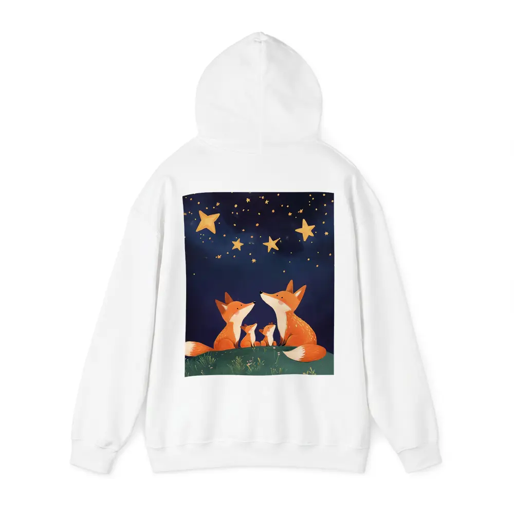 Fox Family Gazing at Starry Night Sky – Hoodies