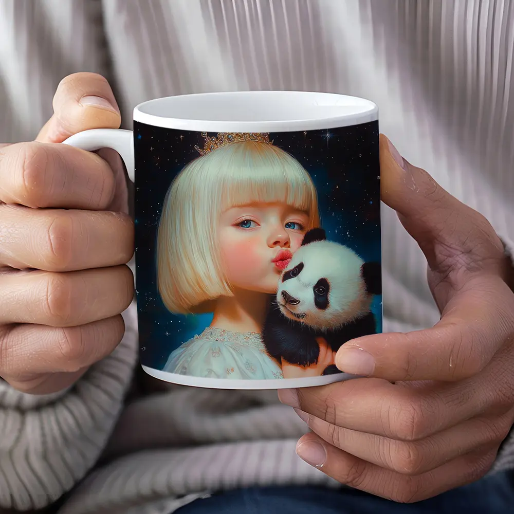 Princess Girl Baby Panda Starry Night – Mugs