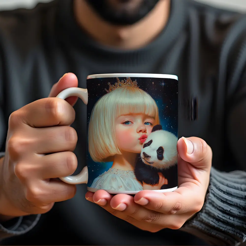 Princess Girl Baby Panda Starry Night – Mugs