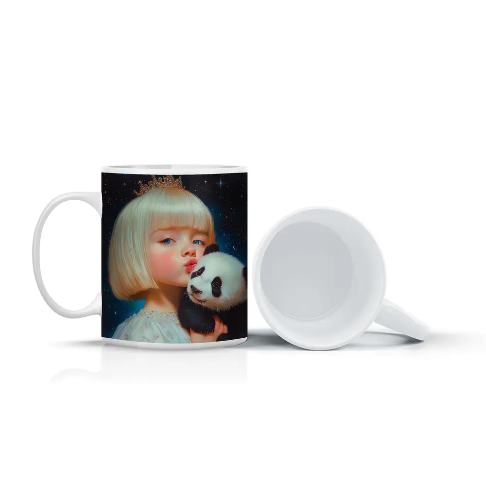 Princess Girl Baby Panda Starry Night – Mugs