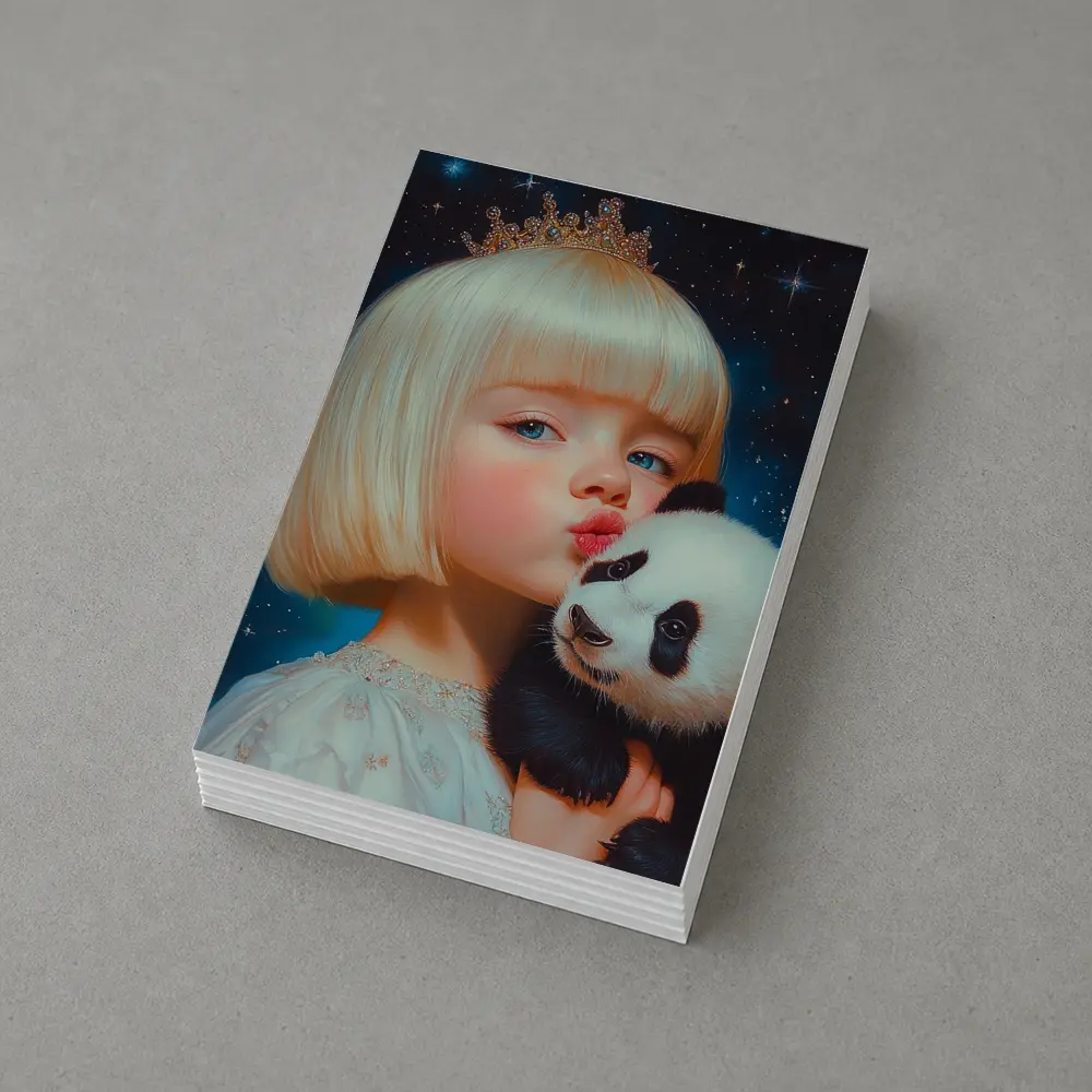 Princess Girl Baby Panda Starry Night – Postcards