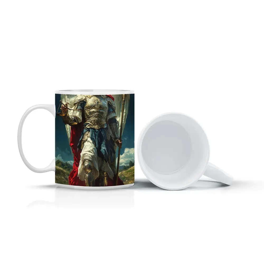 Archangel Michael Gold Armor Wings Oil Painting – Mugs
