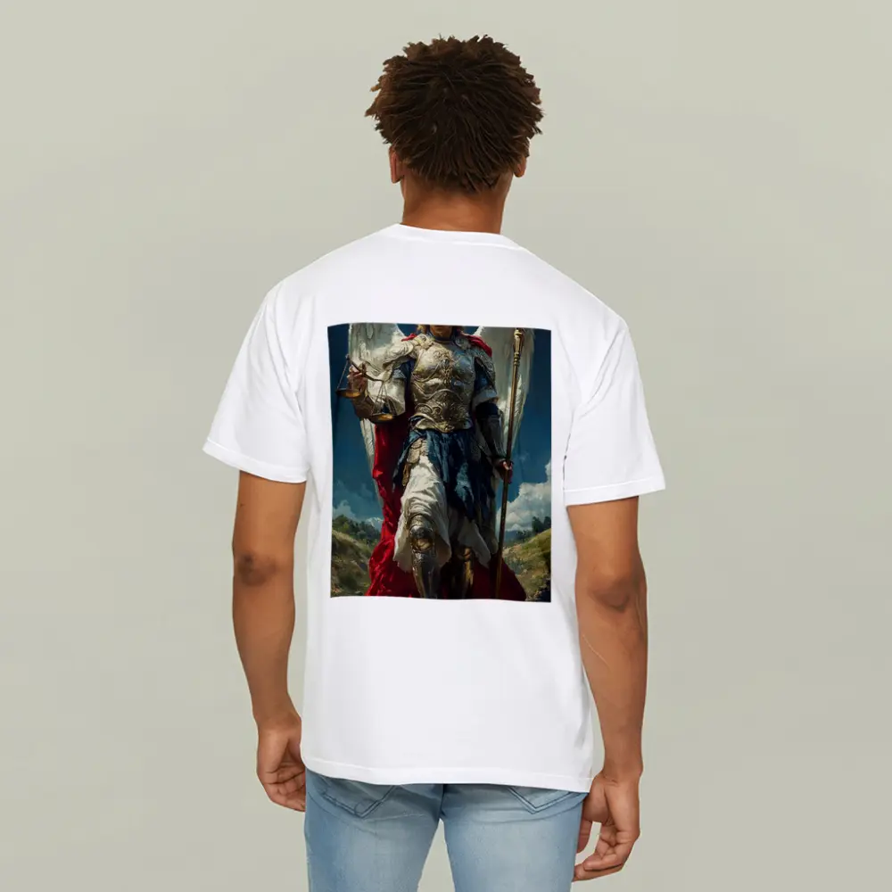 Archangel Michael Gold Armor Wings Oil Painting – T-Shirts