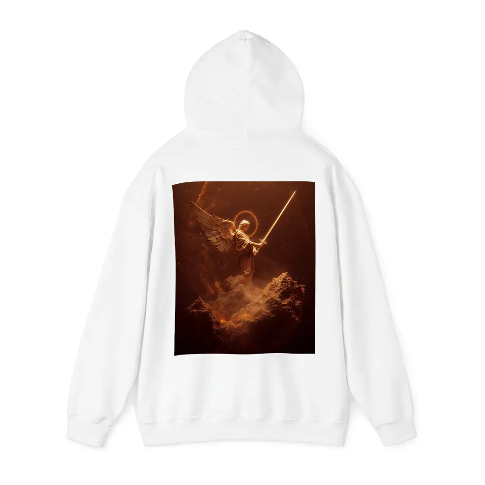 Archangel Warrior With Sword Cosmic Background – Hoodies
