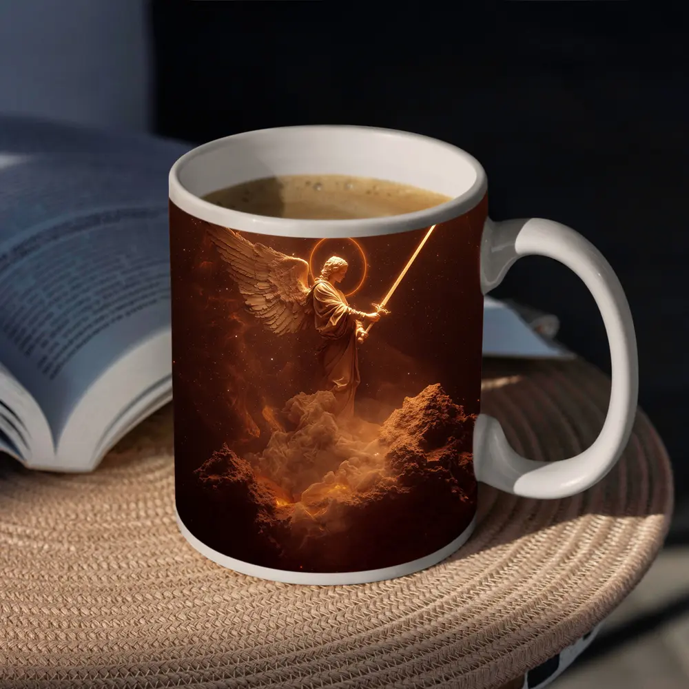 Archangel Warrior With Sword Cosmic Background – Mugs