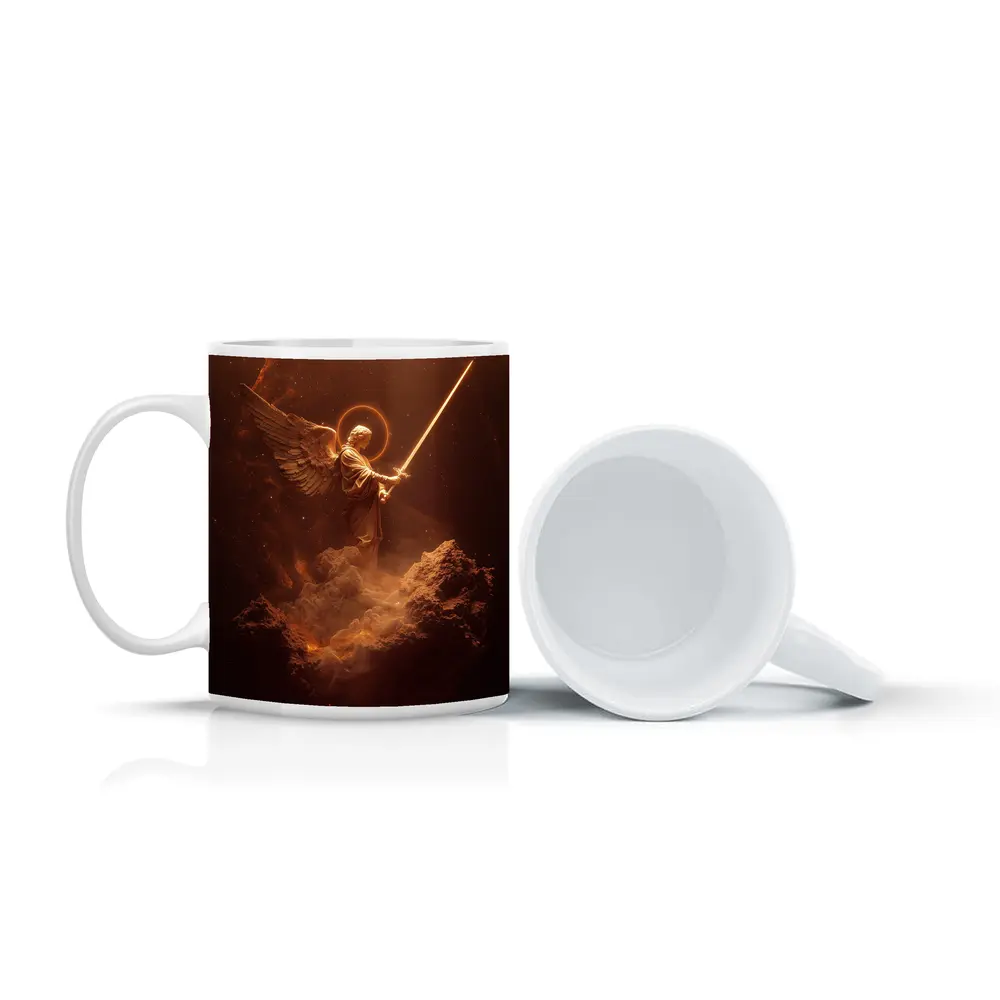 Archangel Warrior With Sword Cosmic Background – Mugs
