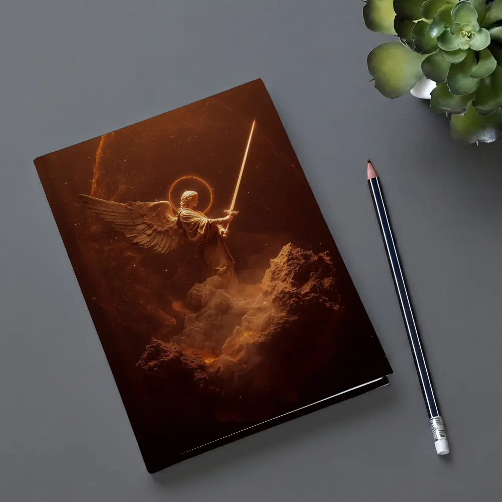 Archangel Warrior With Sword Cosmic Background – Notebooks