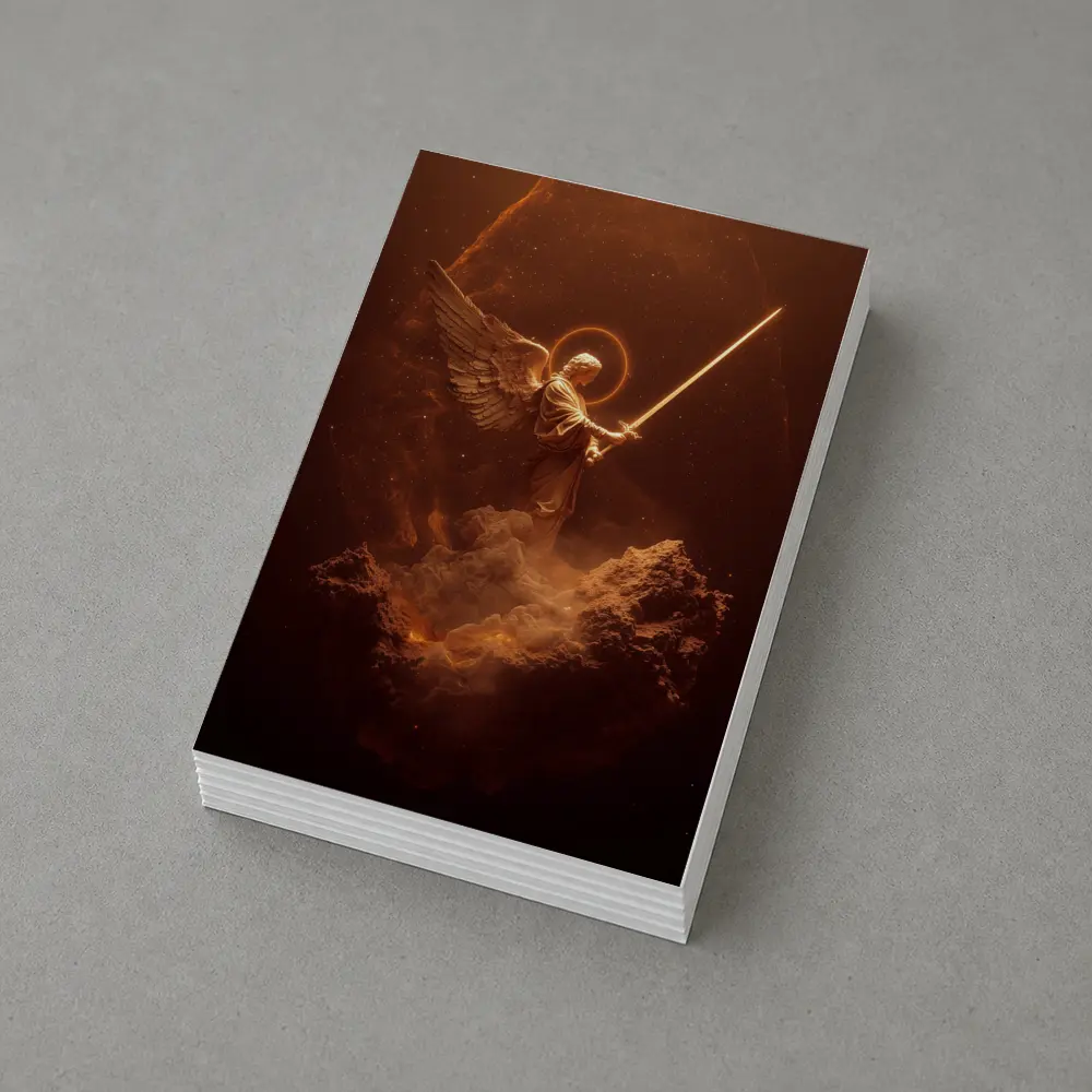 Archangel Warrior With Sword Cosmic Background – Postcards