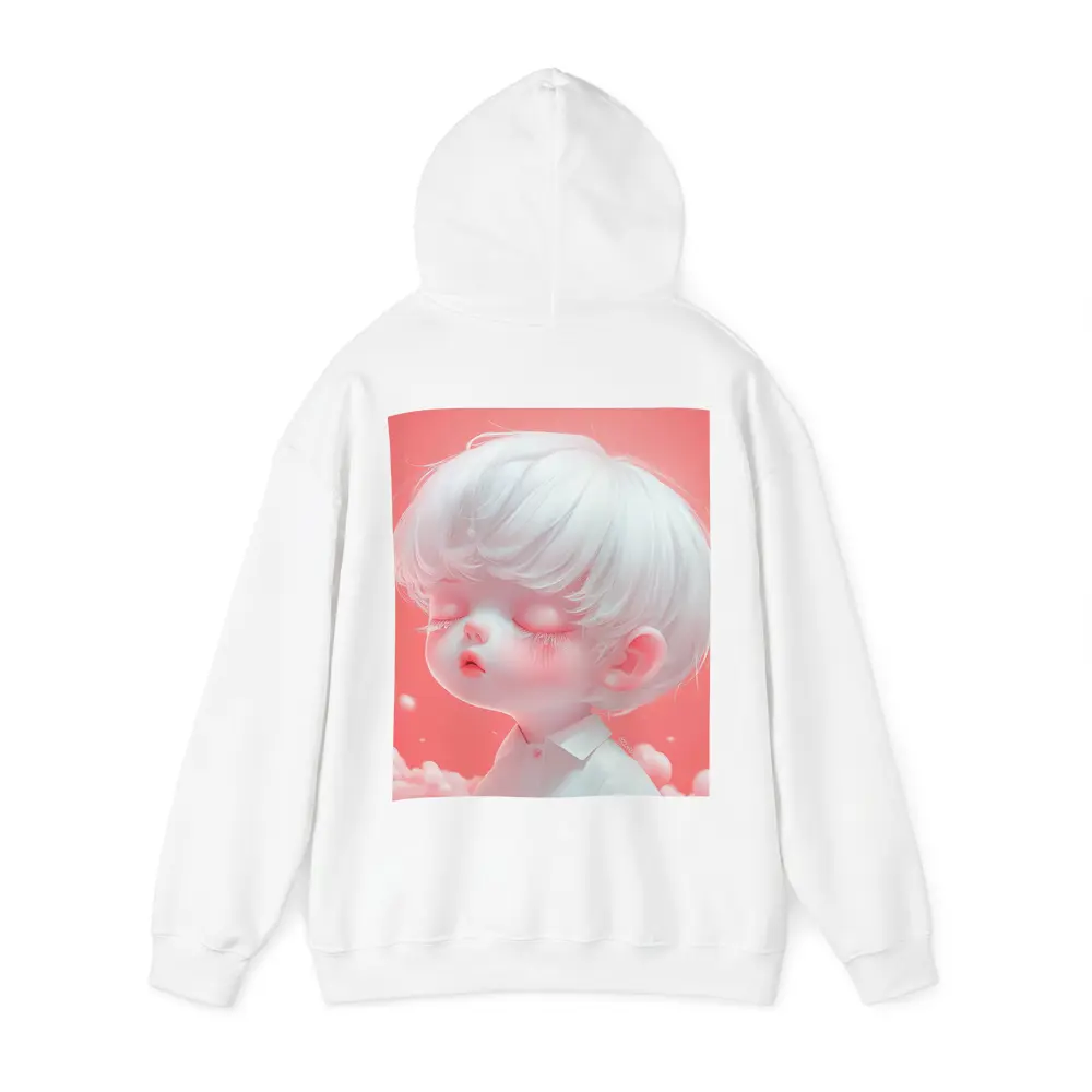 Cute Anime Boy White Hair Pink Sky – Hoodies