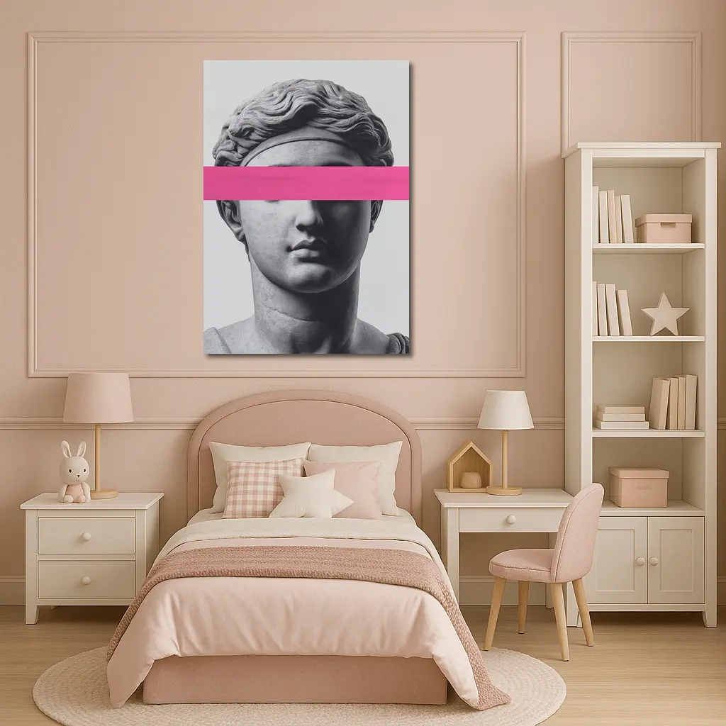 Greek Goddess Statue Pink Bar Pop Art – Wall Art