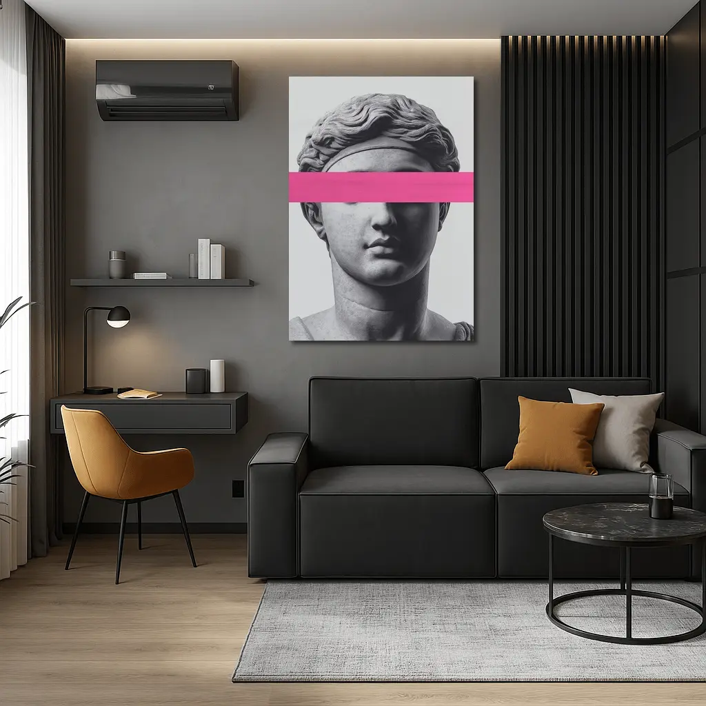 Greek Goddess Statue Pink Bar Pop Art – Wall Art