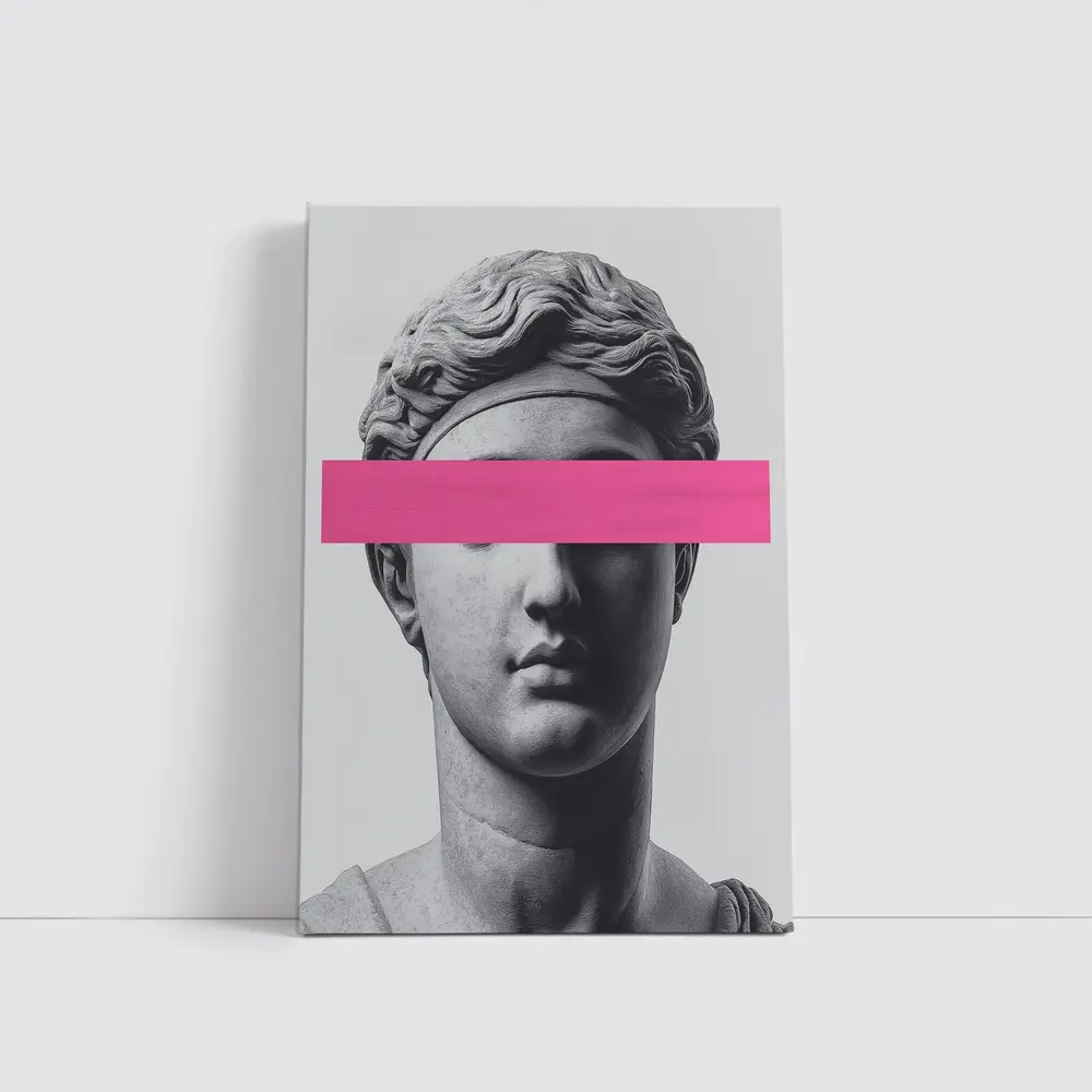 Greek Goddess Statue Pink Bar Pop Art – Wall Art
